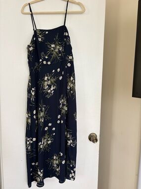 Blue Rain Navy Floral Spaghetti-Strap Midi Dress